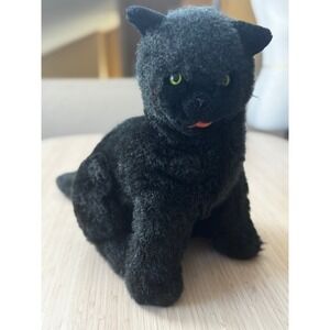 Vintage Hand Puppet Folktails Folkmanis Black Cat Kitten Plush‎ Furry Plush Toy